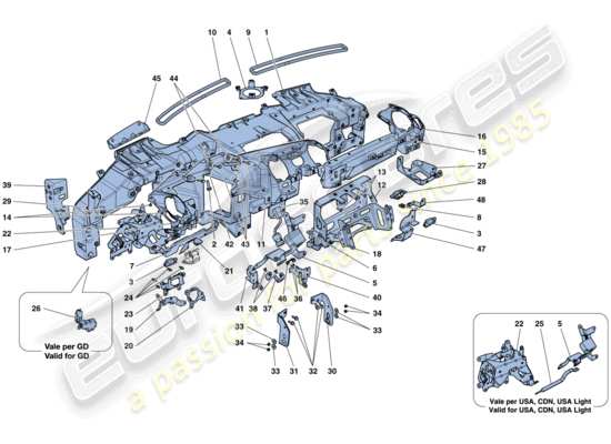 a part diagram from the Ferrari California T (USA) parts catalogue