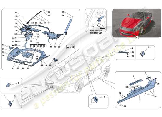 a part diagram from the Ferrari California parts catalogue