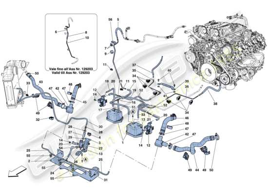 a part diagram from the Ferrari California T (RHD) parts catalogue