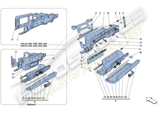 a part diagram from the Ferrari California T (RHD) parts catalogue