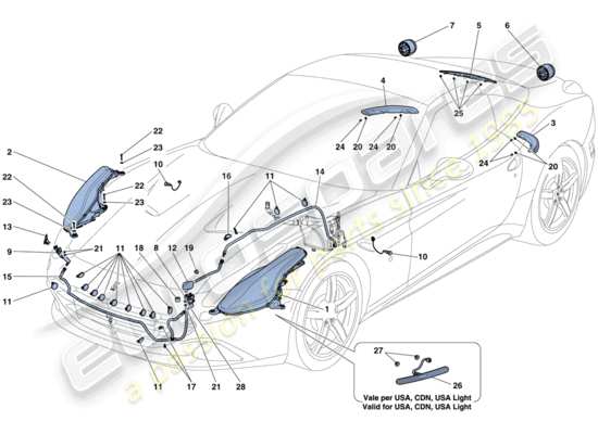 a part diagram from the Ferrari California T (RHD) parts catalogue