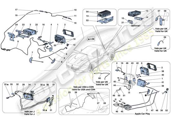 a part diagram from the Ferrari California parts catalogue