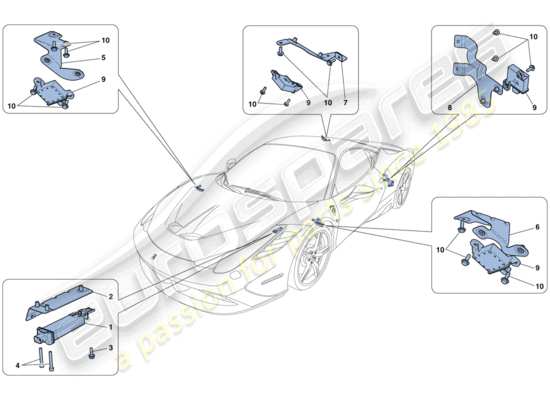 a part diagram from the Ferrari 458 Speciale (Europe) parts catalogue