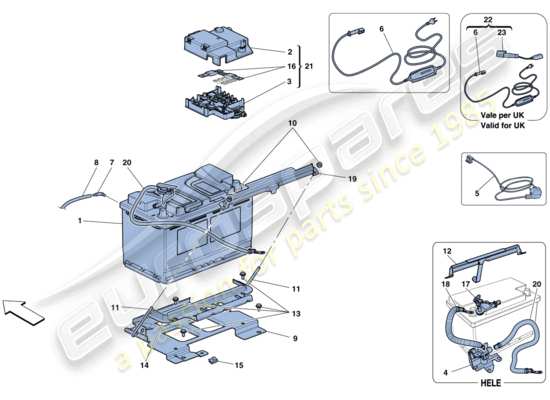 a part diagram from the Ferrari 458 Speciale (Europe) parts catalogue