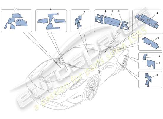 a part diagram from the Ferrari 458 parts catalogue