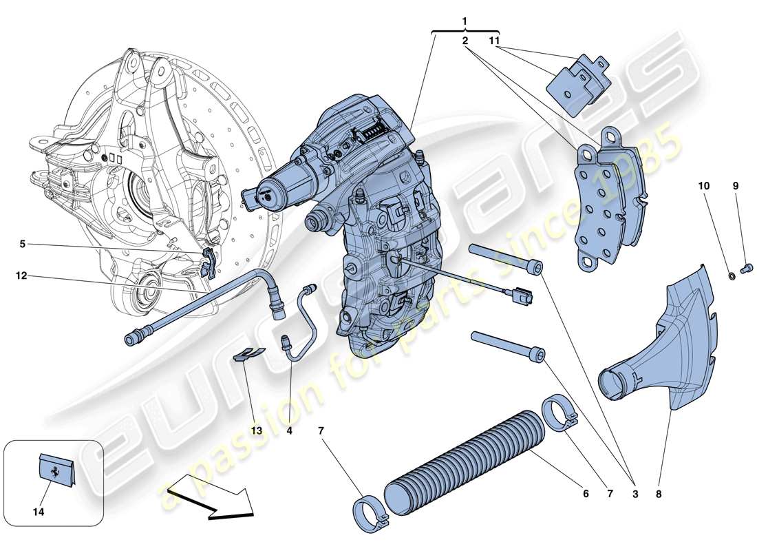 Ferrari 458 Speciale (RHD) REAR BRAKE CALLIPERS Part Diagram