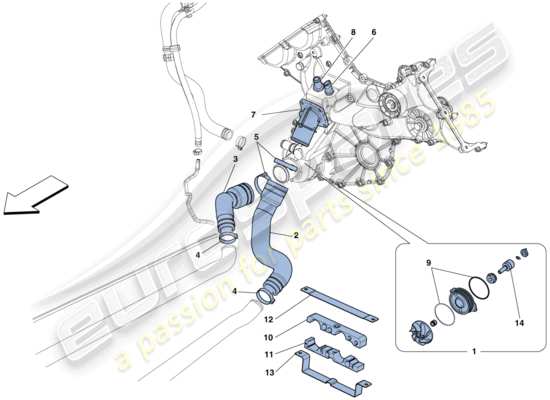 a part diagram from the Ferrari 458 Speciale (RHD) parts catalogue