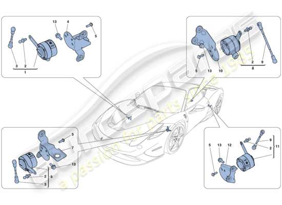 a part diagram from the Ferrari 458 parts catalogue