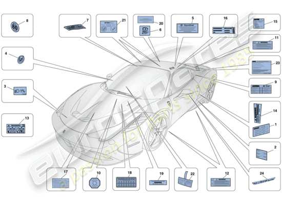 a part diagram from the Ferrari 458 parts catalogue