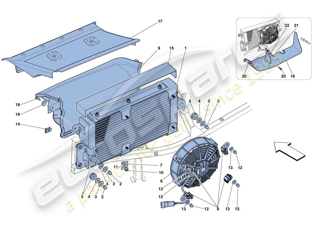 Ferrari 458 Speciale (USA) GEARBOX OIL COOLING RADIATORS Part Diagram