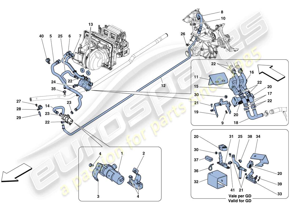 Ferrari 458 Speciale (USA) AC SYSTEM - WATER Part Diagram