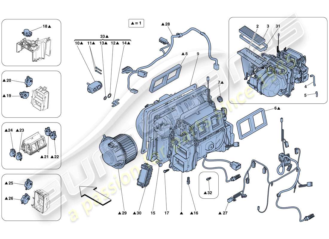 Ferrari 458 Speciale (USA) EVAPORATOR UNIT Part Diagram