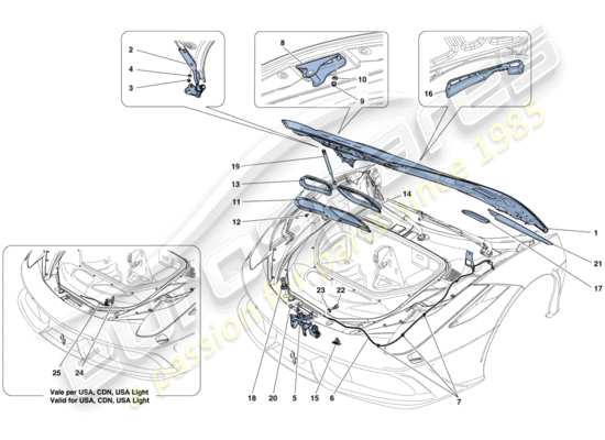 a part diagram from the Ferrari 458 Speciale (USA) parts catalogue