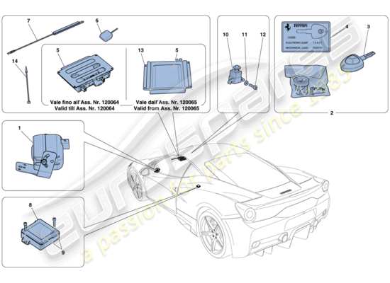 a part diagram from the Ferrari 458 parts catalogue