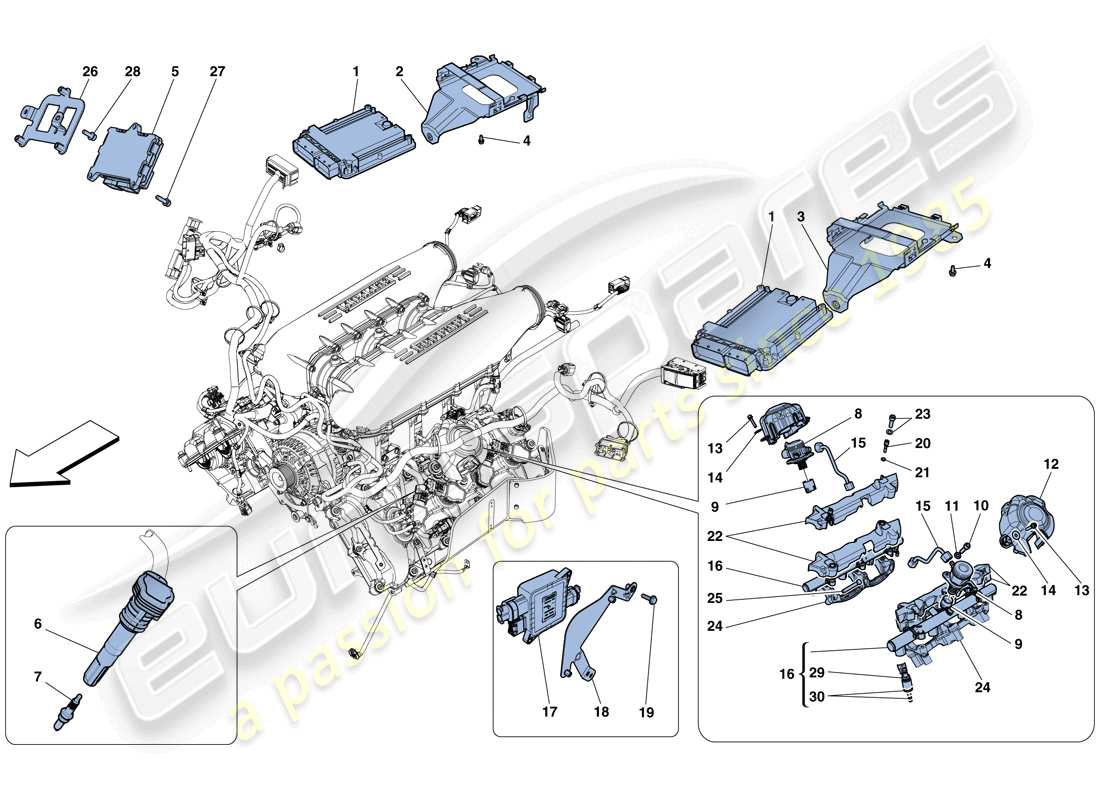 Ferrari 458 Speciale Aperta (Europe) injection - ignition system Parts Diagram