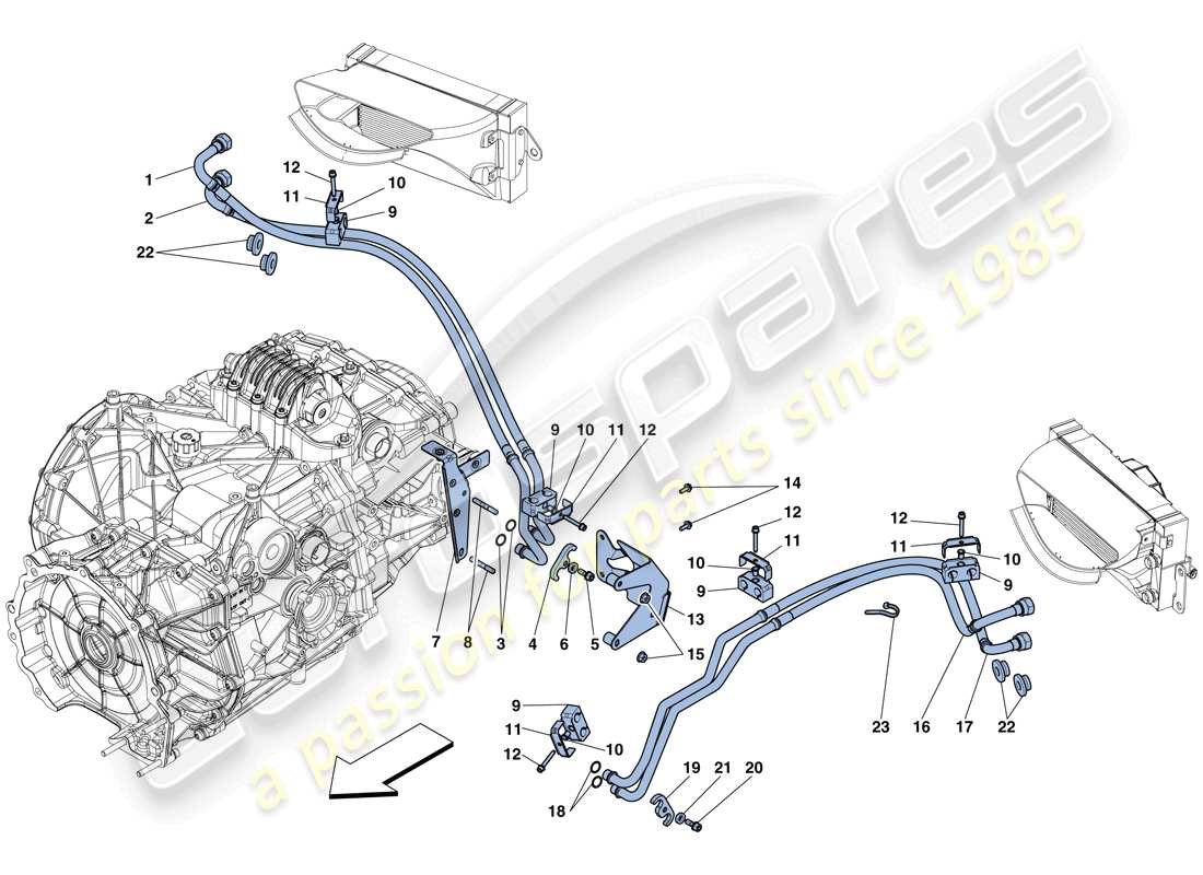 Ferrari 458 Speciale Aperta (Europe) GEARBOX OIL LUBRICATION AND COOLING SYSTEM Parts Diagram