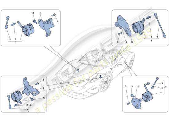 a part diagram from the Ferrari 458 parts catalogue