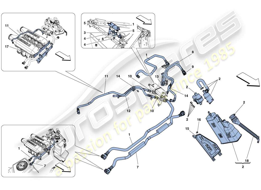 Ferrari 458 Speciale Aperta (USA) evaporative emissions control system Part Diagram