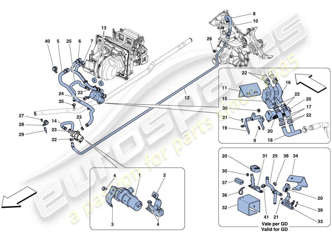 Ferrari 458 Speciale Aperta (USA) AC SYSTEM - WATER Part Diagram