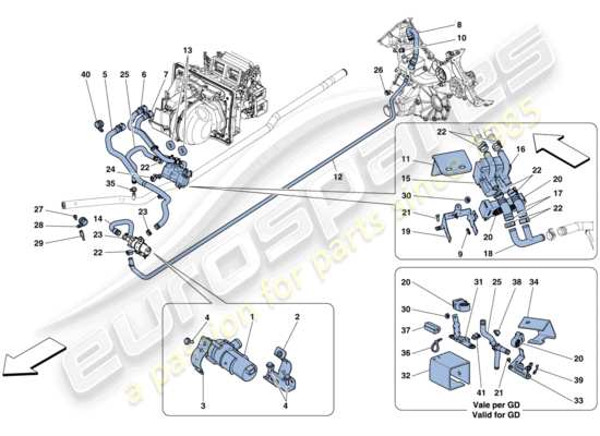 a part diagram from the Ferrari 458 parts catalogue