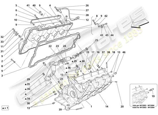 a part diagram from the Maserati Trofeo parts catalogue