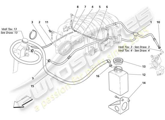 a part diagram from the Maserati 4200 parts catalogue