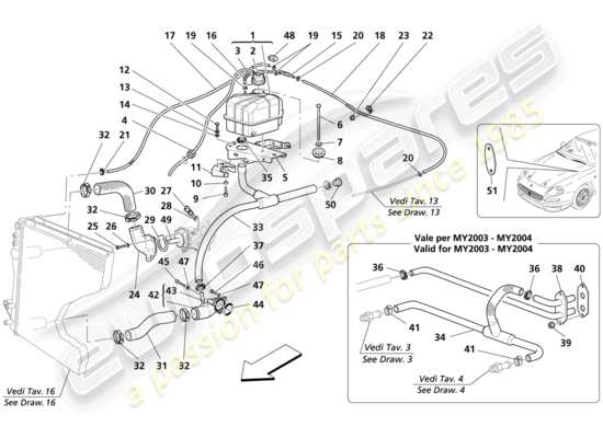 a part diagram from the Maserati Trofeo parts catalogue