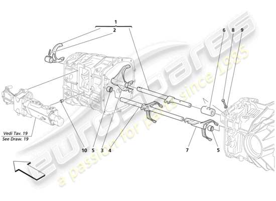 a part diagram from the Maserati 4200 parts catalogue