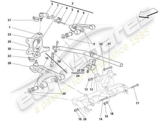 a part diagram from the Maserati Trofeo parts catalogue