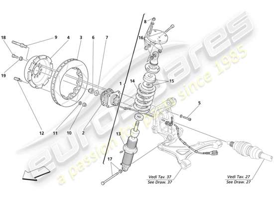 a part diagram from the Maserati 4200 parts catalogue