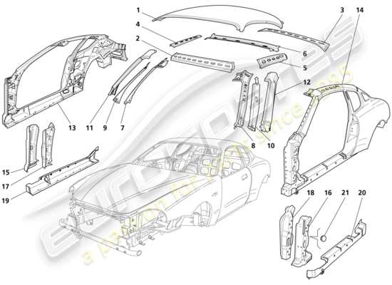 a part diagram from the Maserati Trofeo parts catalogue