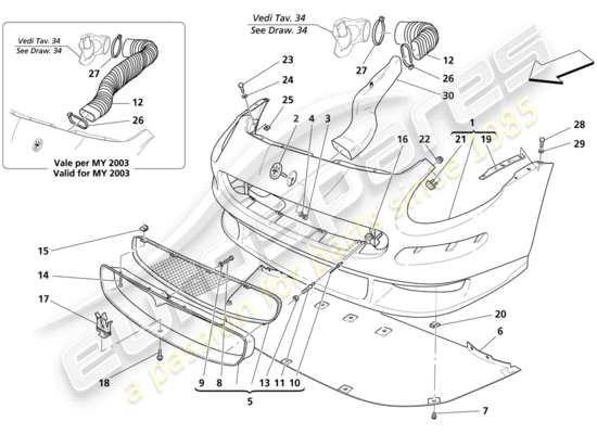 a part diagram from the Maserati 4200 parts catalogue