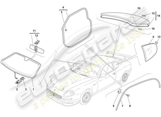 a part diagram from the Maserati 4200 parts catalogue