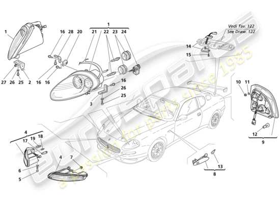 a part diagram from the Maserati 4200 parts catalogue