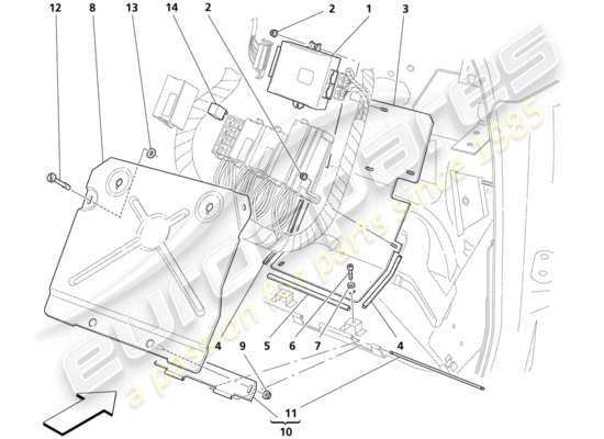 a part diagram from the Maserati Trofeo parts catalogue