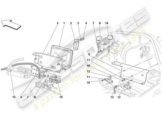 a part diagram from the Maserati Trofeo parts catalogue