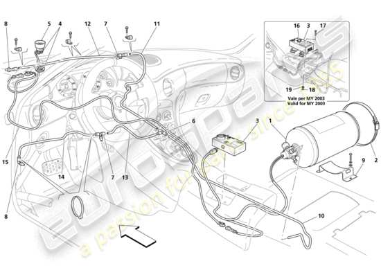 a part diagram from the Maserati 4200 parts catalogue