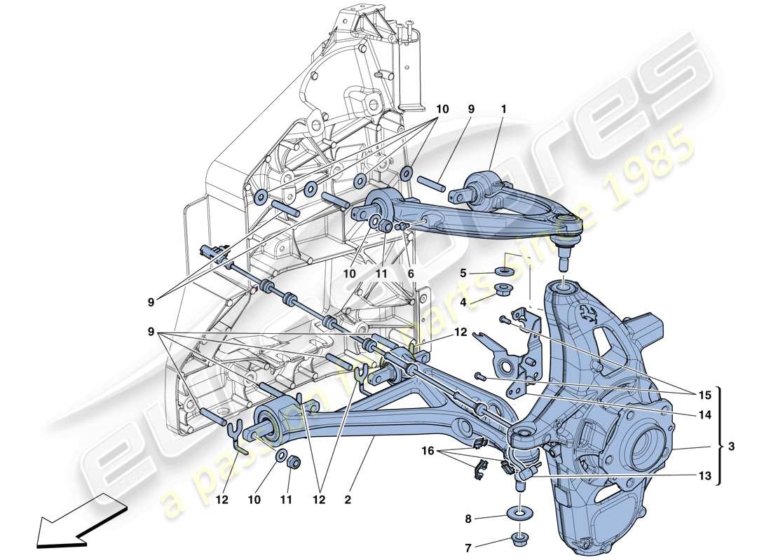 Ferrari 488 GTB (Europe) FRONT SUSPENSION - ARMS Part Diagram