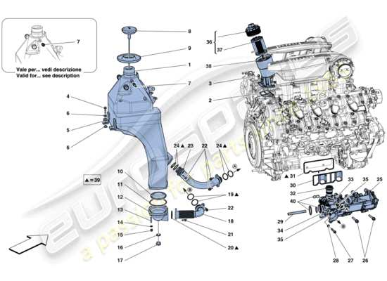 a part diagram from the Ferrari 488 GTB (Europe) parts catalogue