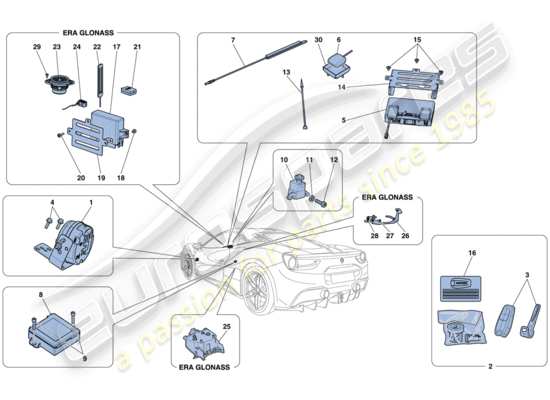 a part diagram from the Ferrari 488 parts catalogue