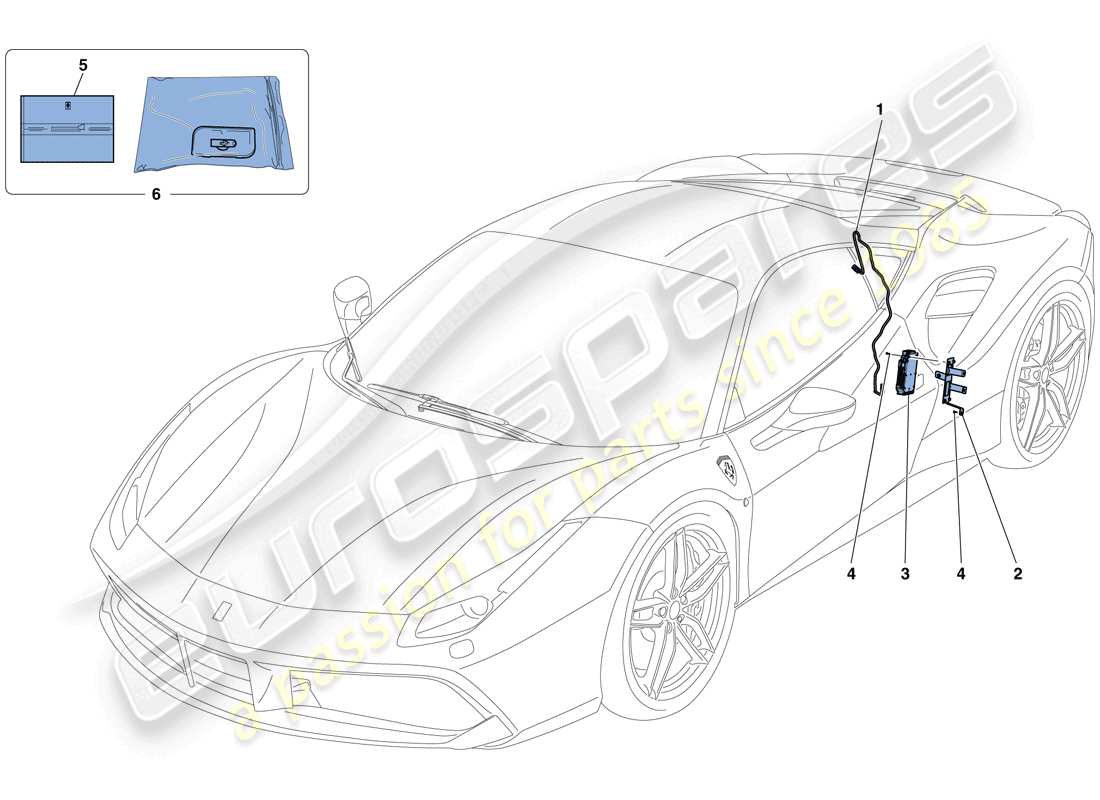 Ferrari 488 GTB (RHD) TELEMETRY Parts Diagram