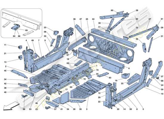 a part diagram from the Ferrari 488 parts catalogue