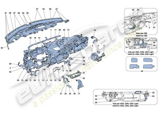 a part diagram from the Ferrari 488 parts catalogue