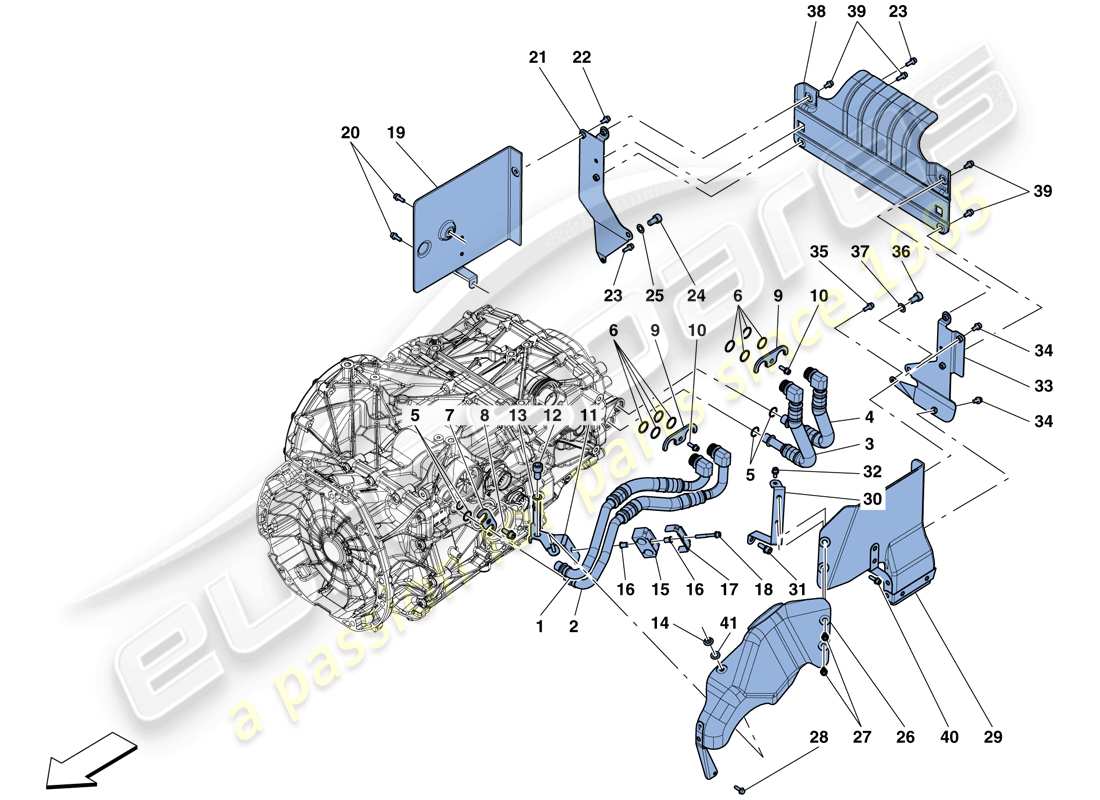 Ferrari 488 GTB (USA) GEARBOX OIL LUBRICATION AND COOLING SYSTEM Part Diagram