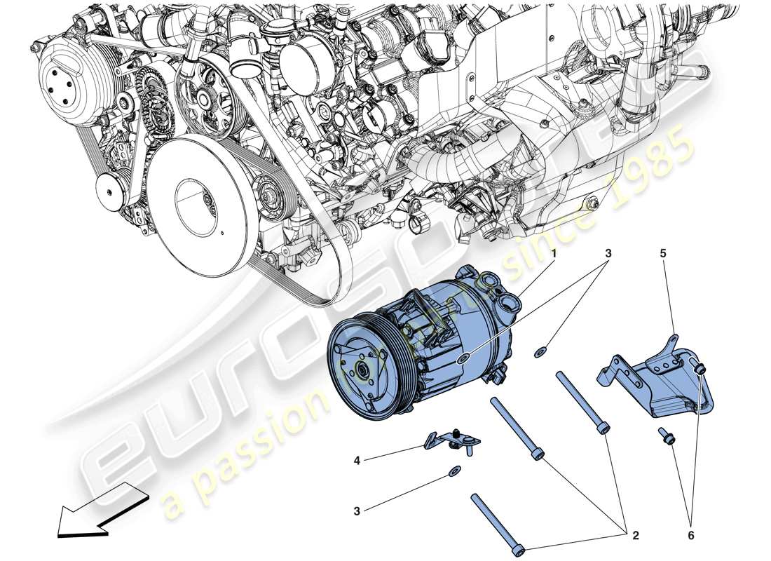 Ferrari 488 GTB (USA) AC SYSTEM COMPRESSOR Part Diagram