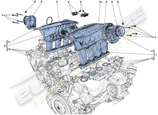 a part diagram from the Ferrari 488 parts catalogue