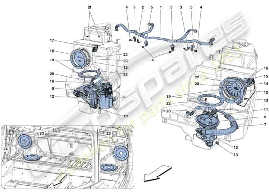 a part diagram from the Ferrari 488 parts catalogue