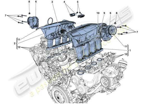 a part diagram from the Ferrari 488 parts catalogue