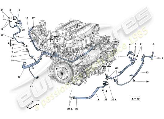 a part diagram from the Ferrari 488 parts catalogue