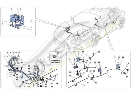 a part diagram from the Ferrari 488 parts catalogue